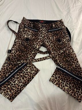 Tripp NYC Brown and Black Leopard Print Pants